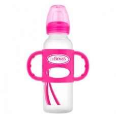 Пляшка-поїльник з силіконовими ручками, стандартна, рожева 250 мл Dr. Brown's