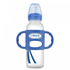 Бутылочка-поильник с ручками, голубая,  со стандартным горлышком 250 мл Dr. Brown's