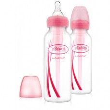 Пляшечка для годування зі стандартним горлишком 250 мл, рожева, 2 шт, Dr.Brown's