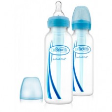 Пляшечка для годування зі стандартним горлишком 250 мл, блакитна, 2 шт, Dr.Brown's