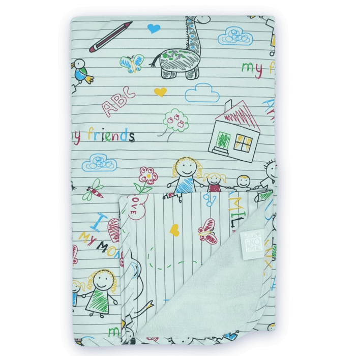 Непромокаюча пелюшка Eco Cotton ЕКО ПУПС 65×90 см, принт «Family»