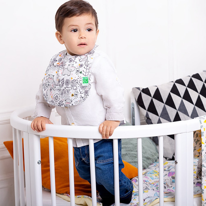 Непромокаючий слюнявчик Бегемотик Eco Cotton Premium, ЕКО ПУПС