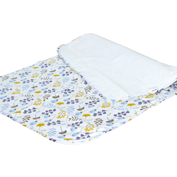 Водонепроницаемая двусторонняя пеленка Eco Cotton 50х70 цветочки