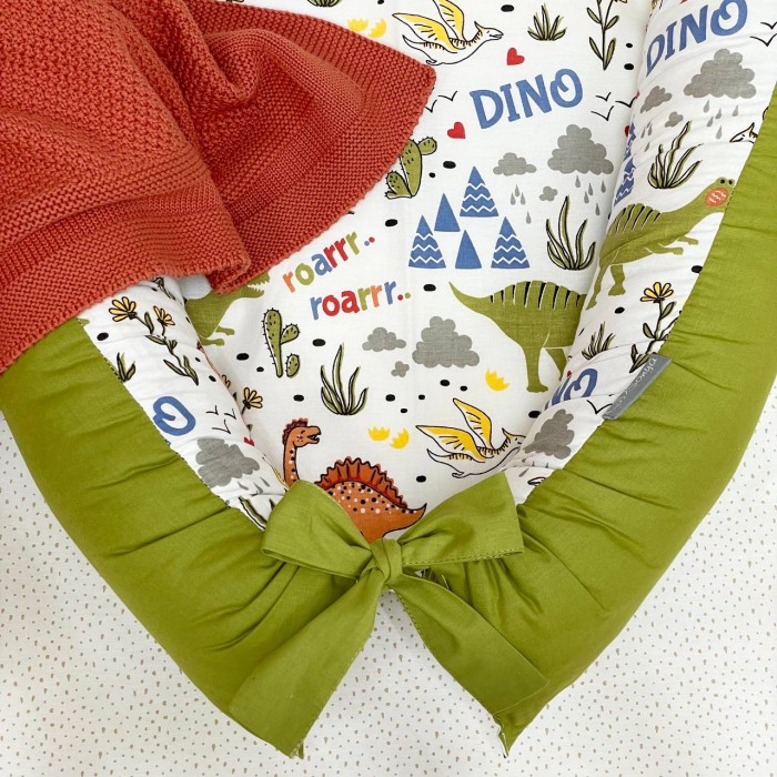 Кокон для новонароджених Baby Design Діно олива Маленька Соня