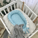 Кокон для новонароджених Baby Design сіро-блакитний Маленька Соня