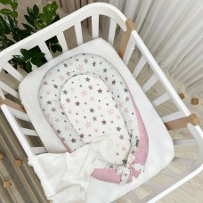 Кокон Baby Design Stars серо-розовый, Маленькая Соня