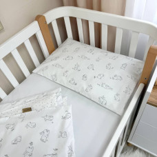 Комплект постільної білизни Baby Mix Зайчики сірі на білому