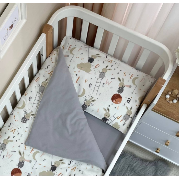 Дитяча постільна білизна для немовлят Зайці на драбинці Маленька Соня фланель