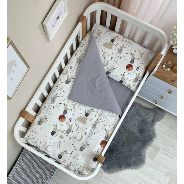 Дитяча постільна білизна для немовлят Зайці на драбинці Маленька Соня фланель