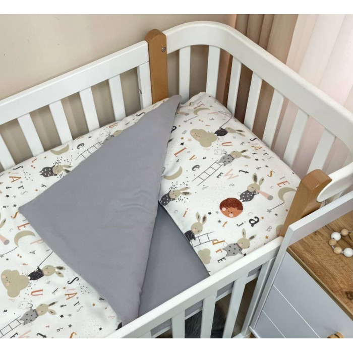 Дитяча постільна білизна для немовлят Зайці на драбинці Маленька Соня фланель