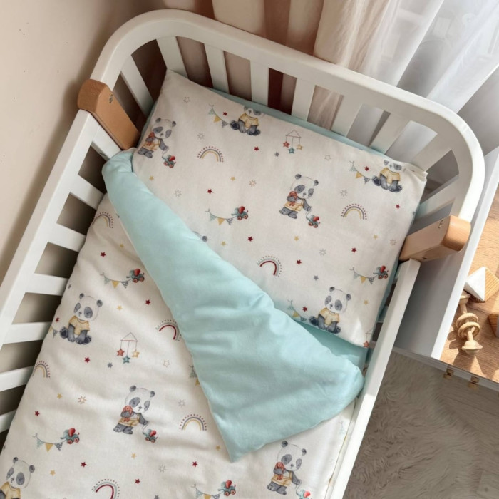Дитяча постільна білизна для немовлят Панди з іграшками Маленька Соня фланель