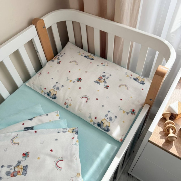Дитяча постільна білизна для немовлят Панди з іграшками Маленька Соня фланель