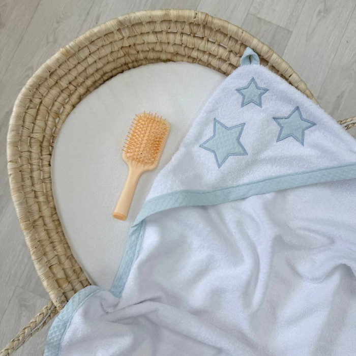 Детское полотенце-уголок махровое Звездочка мята, 80х100