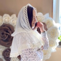 Церковный платок-палантин Таємниця молочный для взрослых, Бетис