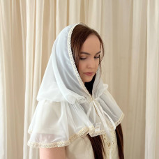 Церковный платок-палантин Святковий-1 молочный для взрослых, Бетис