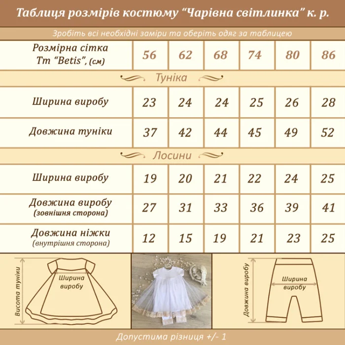 Летний костюм для девочки Чарівна Світлинка белый